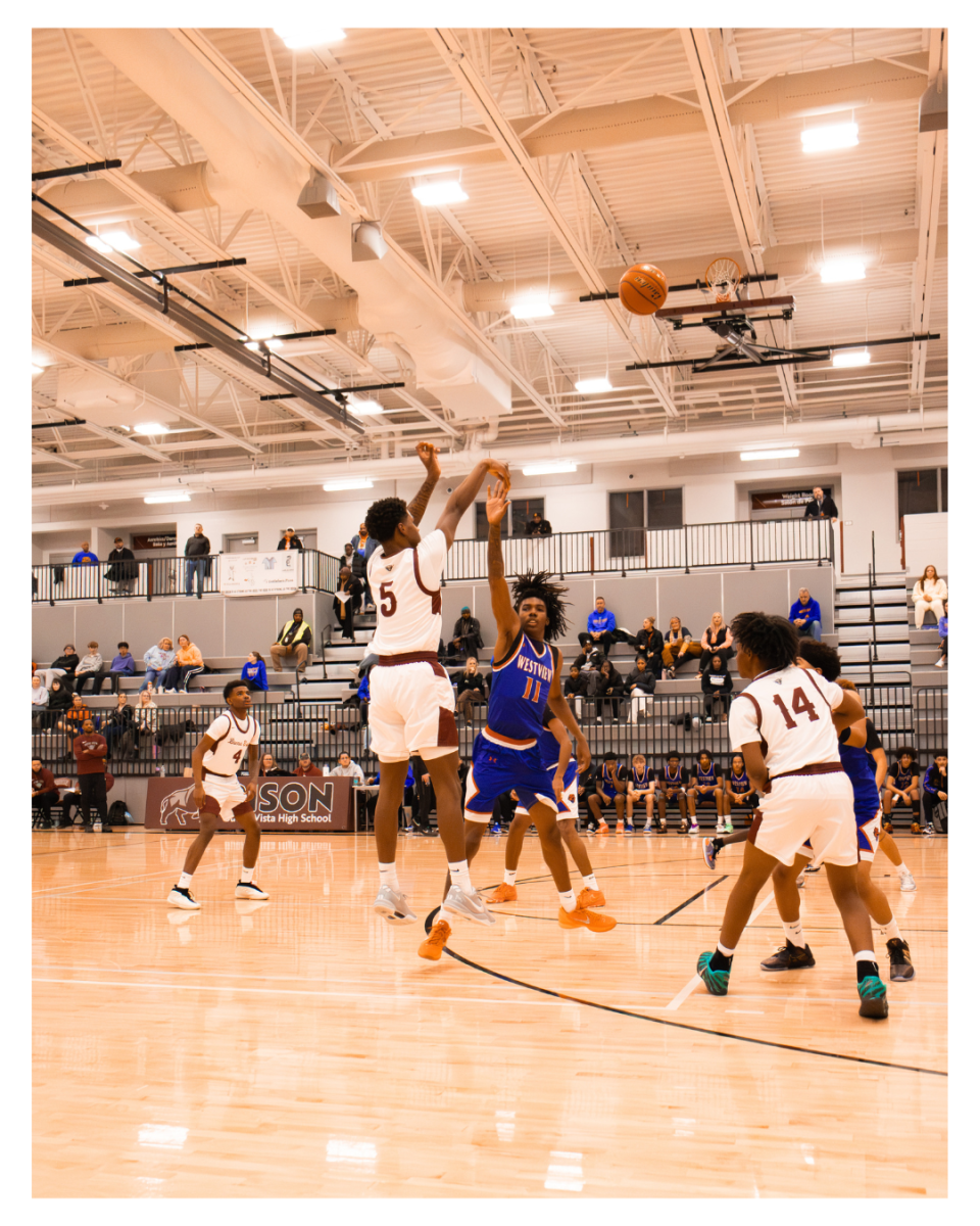 Sophmore guard Adryn Hollins rises up for a three pointer against Westview.