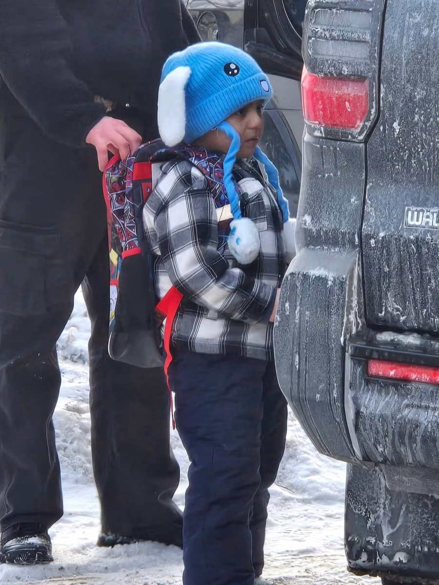 Liam Ramos, five, detained by ICE in Columbia Heights, Minnesota, outside of his home. Photograph: Courtesy of Columbia Heights Public Schools